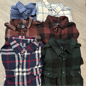 George 6 Plaid Flannel Button Down Shirt Collection